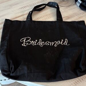 Black Bridesmaid Tote Bag